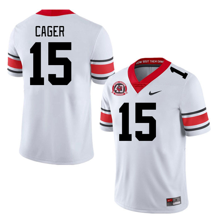 #15 Lawrence Cager Georgia Bulldogs Jerseys Football Stitched-40th Anniversary